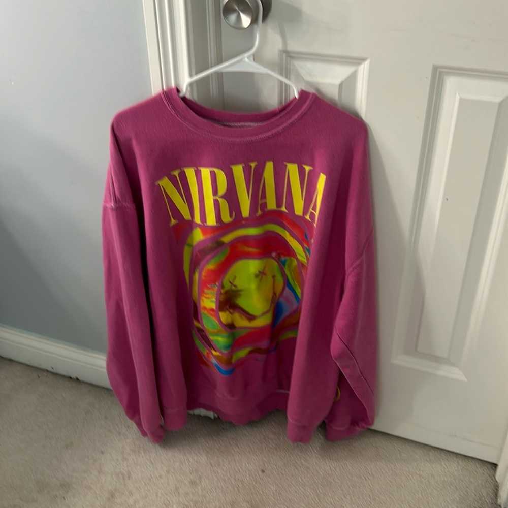 Pink Urban outfitters Nirvana crewneck